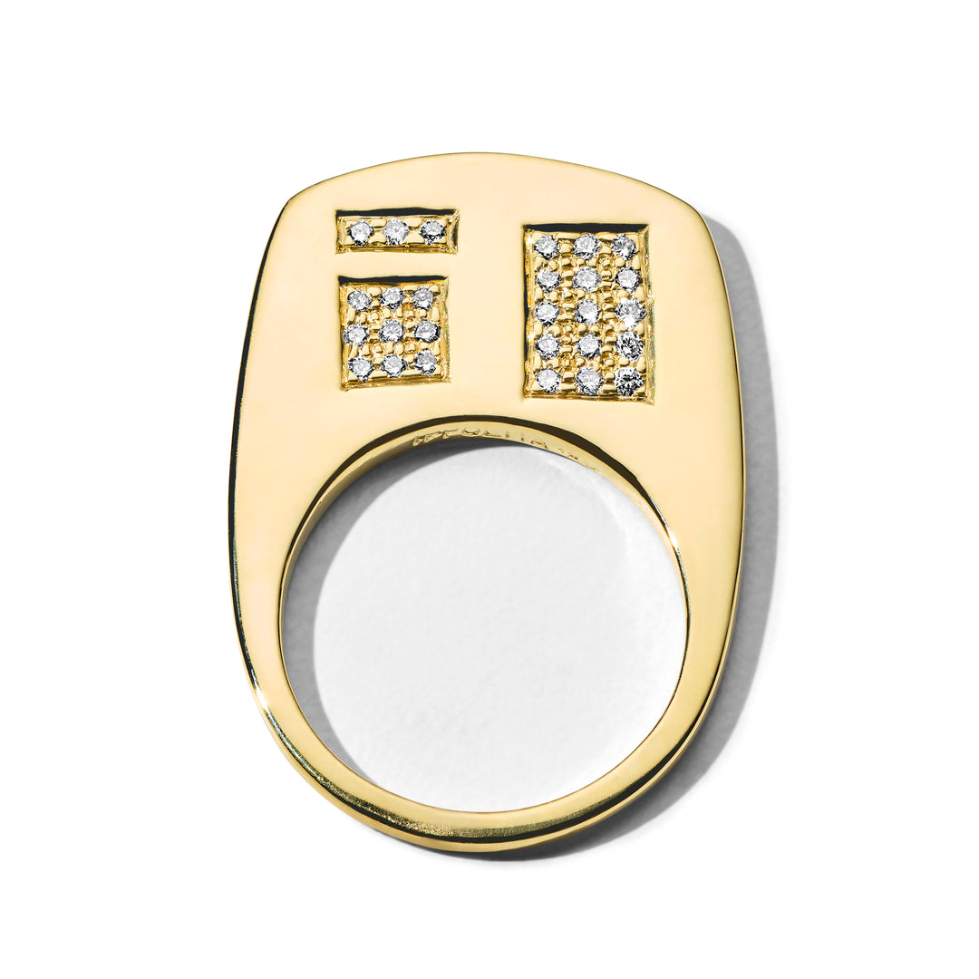 Pavé  Diamond "Glyph" Ring (0.24ctw)