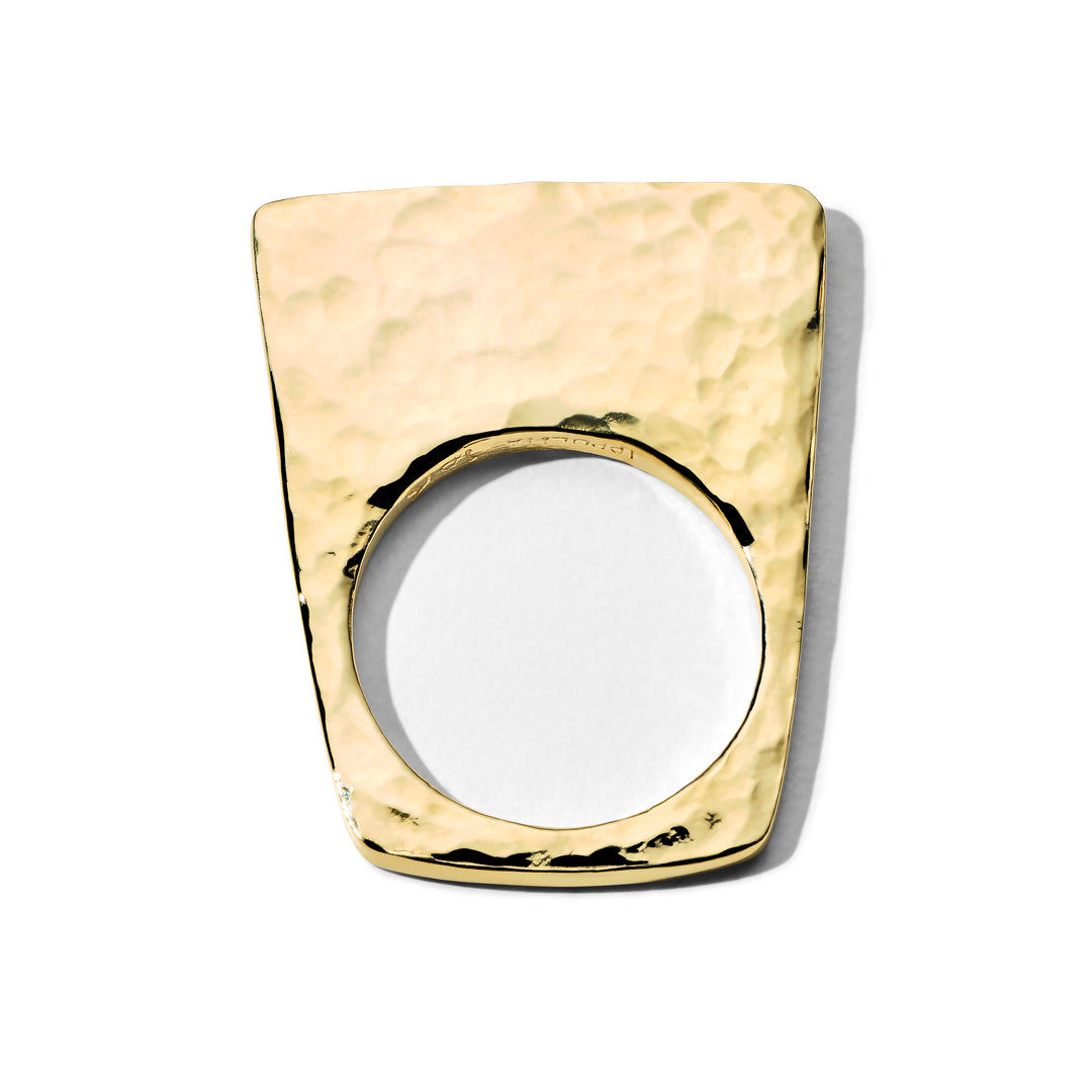 Gold Hammered Flat Ring