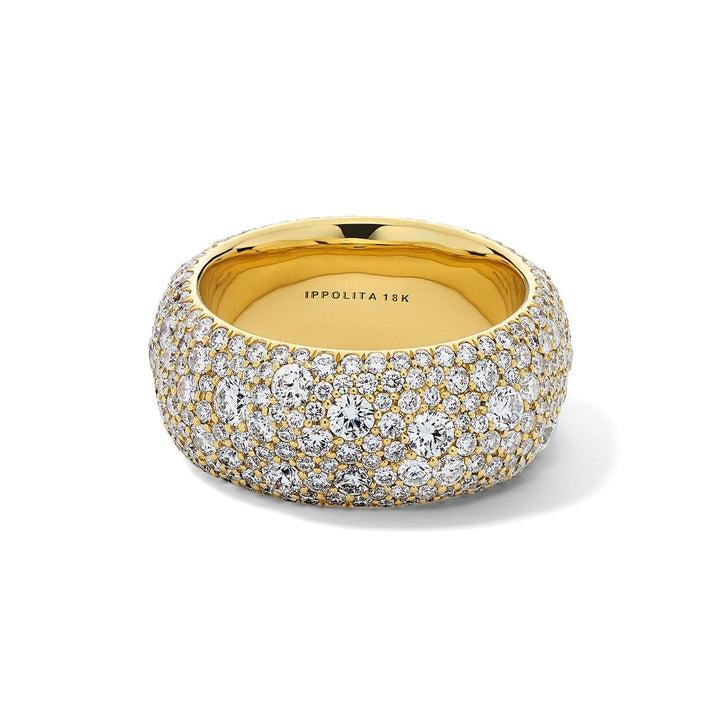 18K Gold Diamond Pavé Dune Ring - Interior View | IPPOLITA