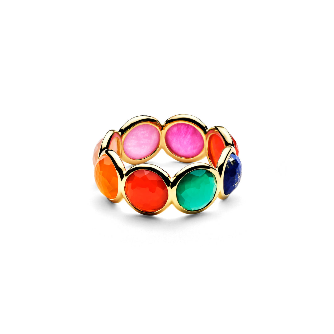 Multicolor Gemstone 18K Gold Lollipop Eternity Band Ring - Front View | IPPOLITA