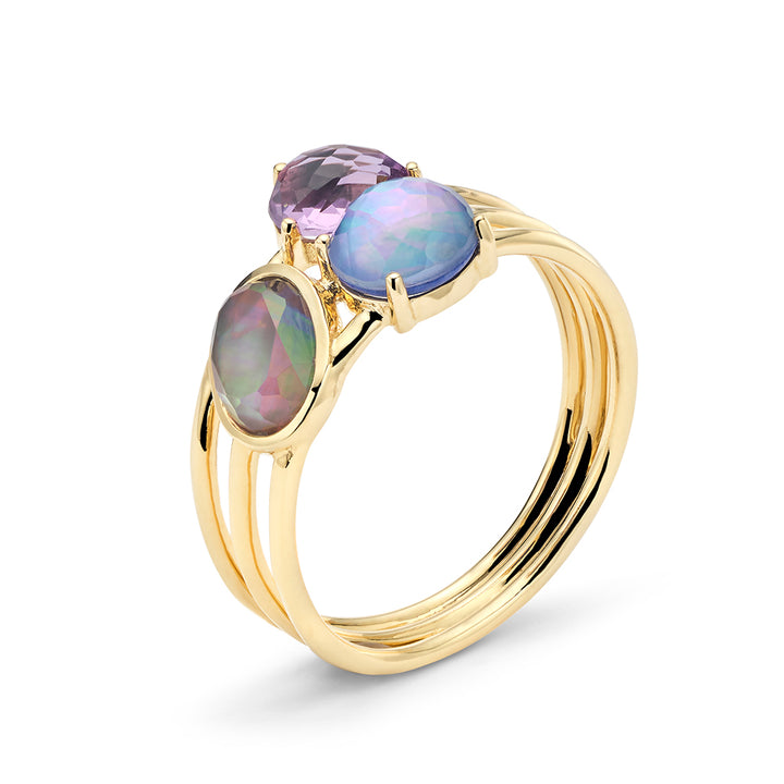 3-Stone Triple Band Ring