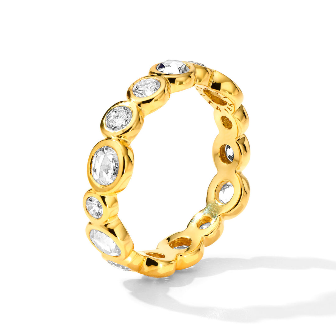 18K Gold Diamond Eternity Ring - Angled View | IPPOLITA