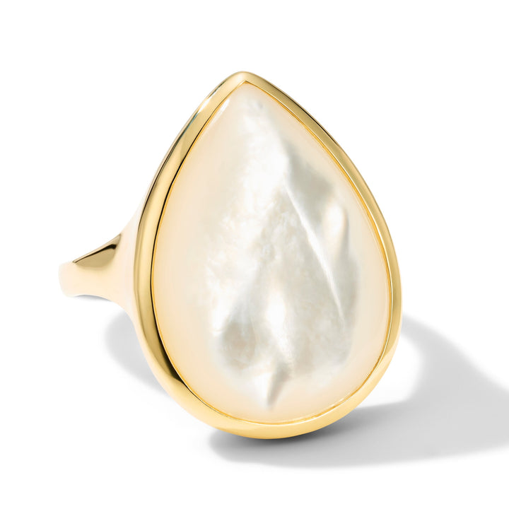Mother-of-Pearl 18K Gold Medium Teardrop Ring - Product Close-up | IPPOLITA