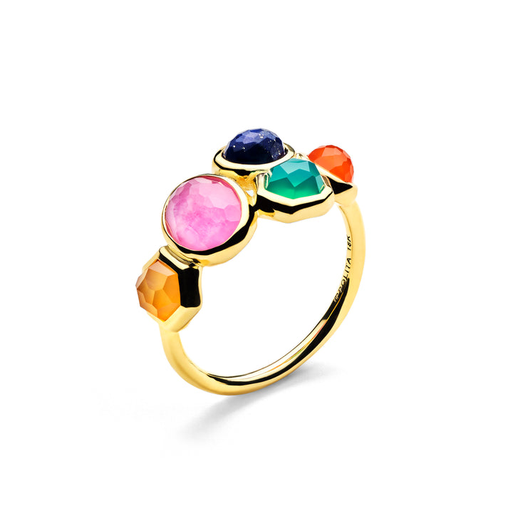 Multicolor 18K Gold Gelato 5-Stone Cluster Ring, Rock Candy - Side Profile | IPPOLITA