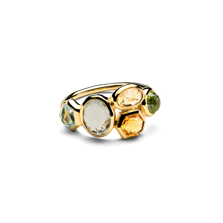 18K Gold Gelato 5-Stone Cluster Ring, Giotto multicolor gemstones - Side View | IPPOLITA