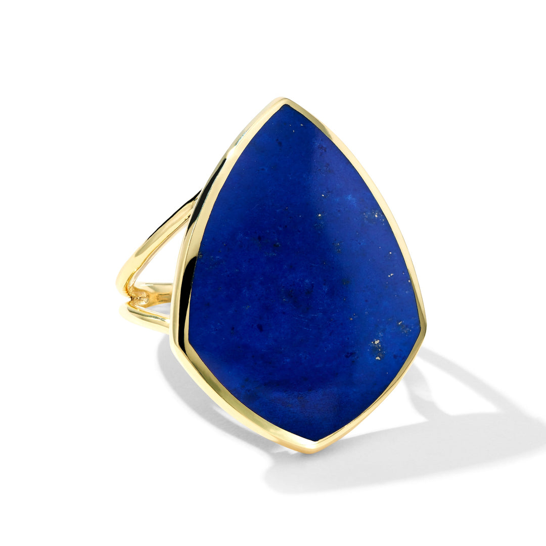 Lapis Gold Kite-Shaped Ring - Side Angle | IPPOLITA