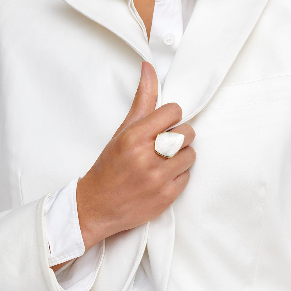 Mother-of-Pearl Gold Kite Ring - Styled Look | IPPOLITA