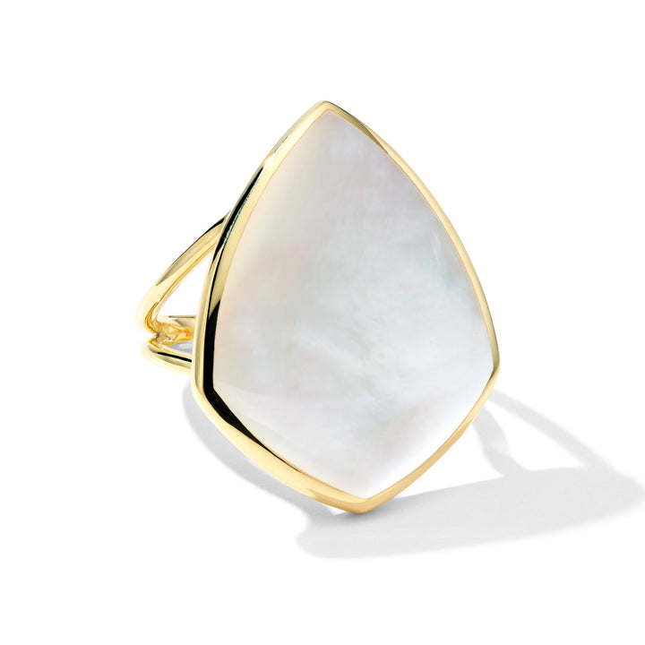 Mother-of-Pearl Gold Kite-Shaped Ring - Side Angle | IPPOLITA