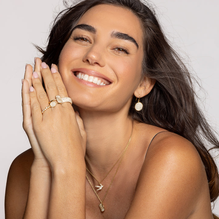 Medium Flower Diamonds Drop Earrings  (1.24ctw)