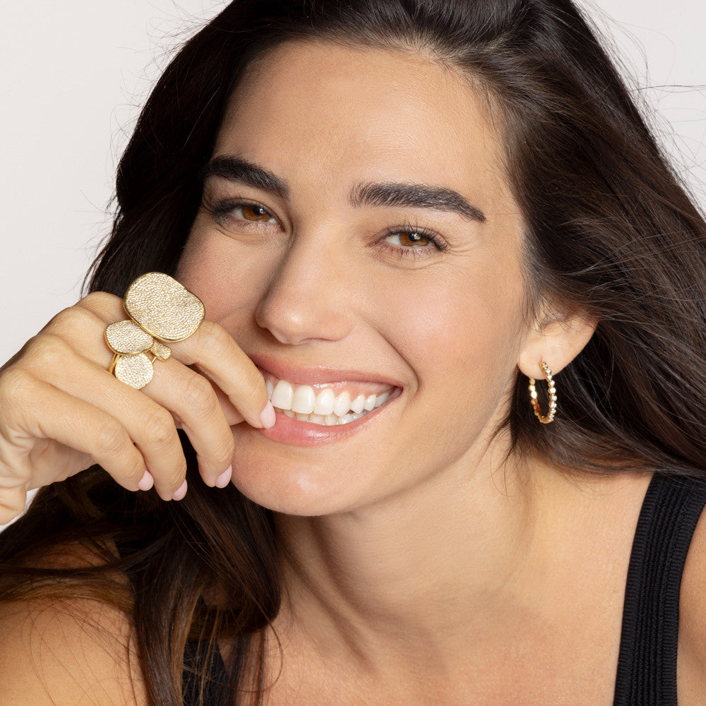 IPPOLITA Large Stardust Flower Ring in 18K Gold with Diamonds