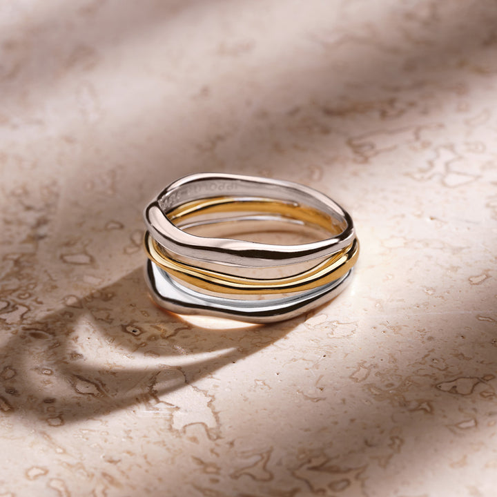 Triple-Band Squiggle Ring