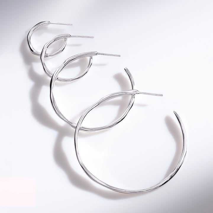Large Squiggle Hoop Earrings