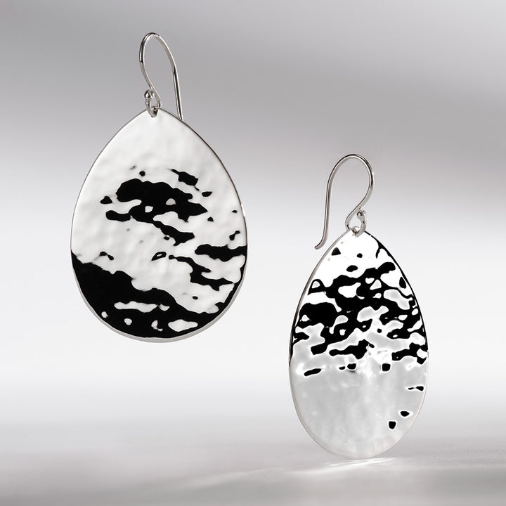 Crinkle Medium Teardrop Earrings
