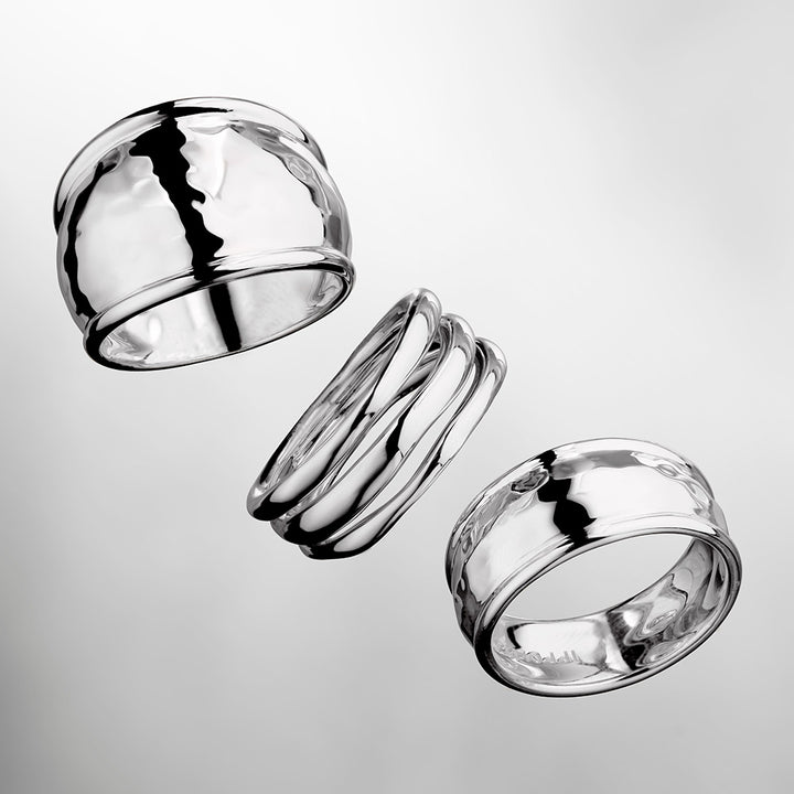 Goddess Crinkle Hammered Dome Ring