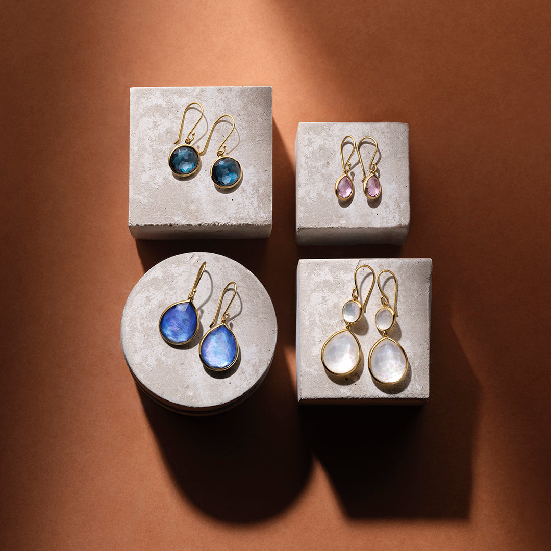 Teeny Amethyst Teardrop Earrings in 18K Gold | IPPOLITA