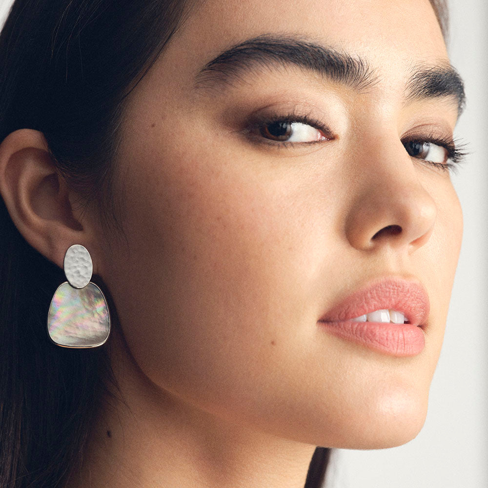 Crinkle Oval Post Earrings