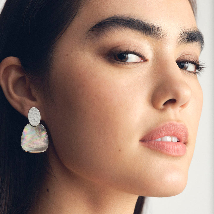 Crinkle Oval Post Earrings