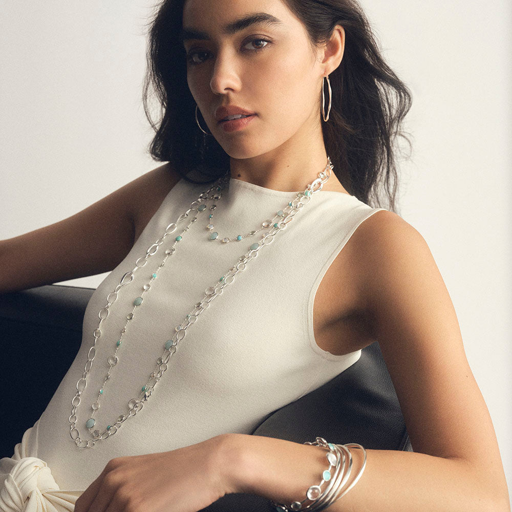 Large Squiggle Hoop Earrings in Sterling Silver | IPPOLITA