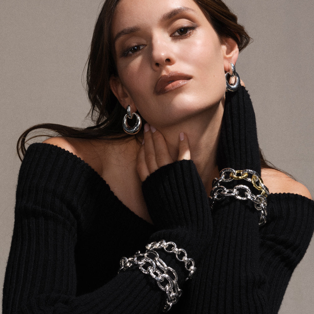 Chunky Doorknocker Drop Earrings