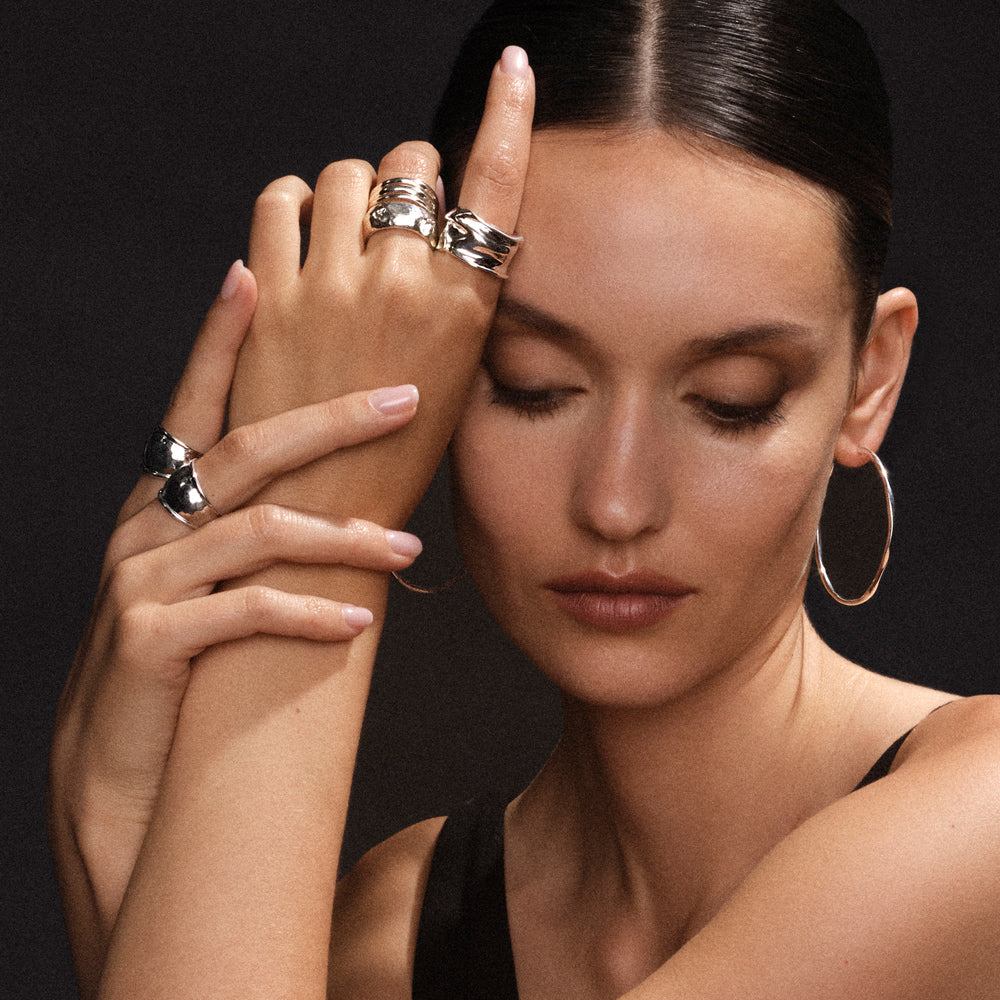 Large Squiggle Hoop Earrings