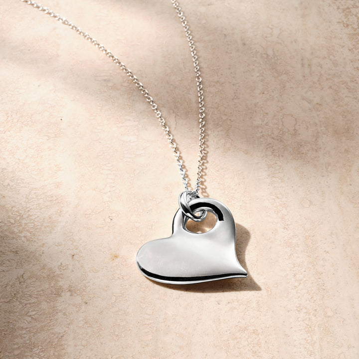 Heart Pendant Necklace 30"