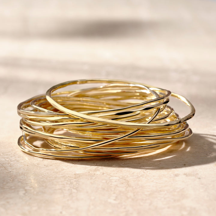 Thin Faceted Bangle Bracelet