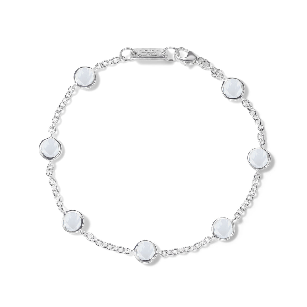 Rock Crystal 925 Silver Confetti Bracelet - Full Circle View | IPPOLITA