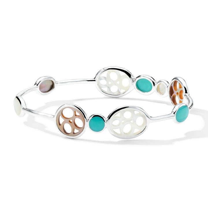 Lace Bangle Bracelet with Multi-Stone