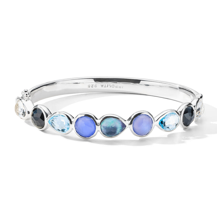 Multi-Stone Hinged Bangle Bracelet