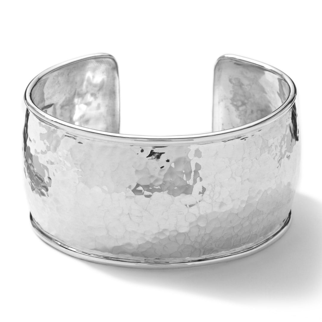 Hammered Sterling Silver Statement Cuff Bracelet - Product View | IPPOLITA