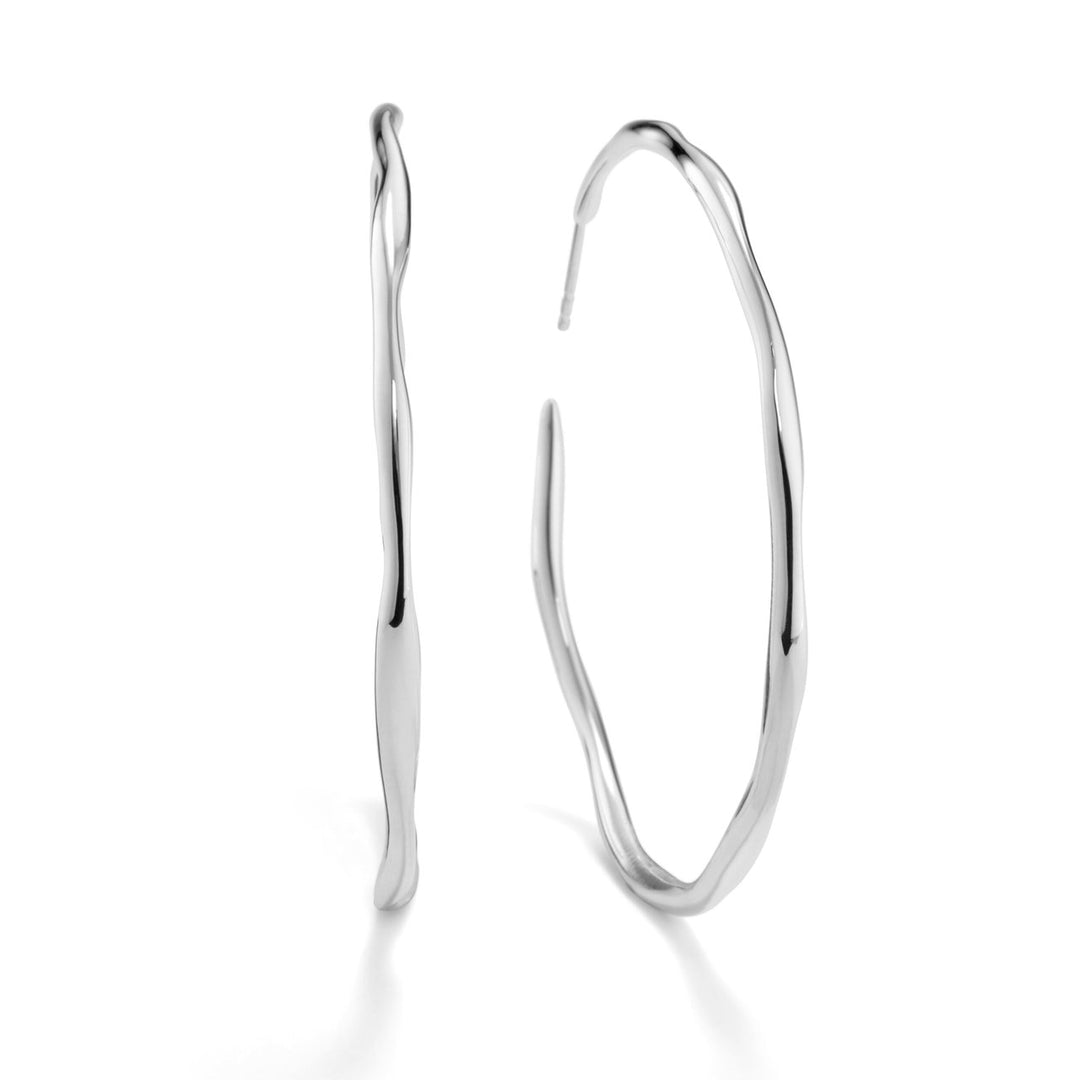 Sterling Silver Large Squiggle Hoop Earrings - Product View | IPPOLITA