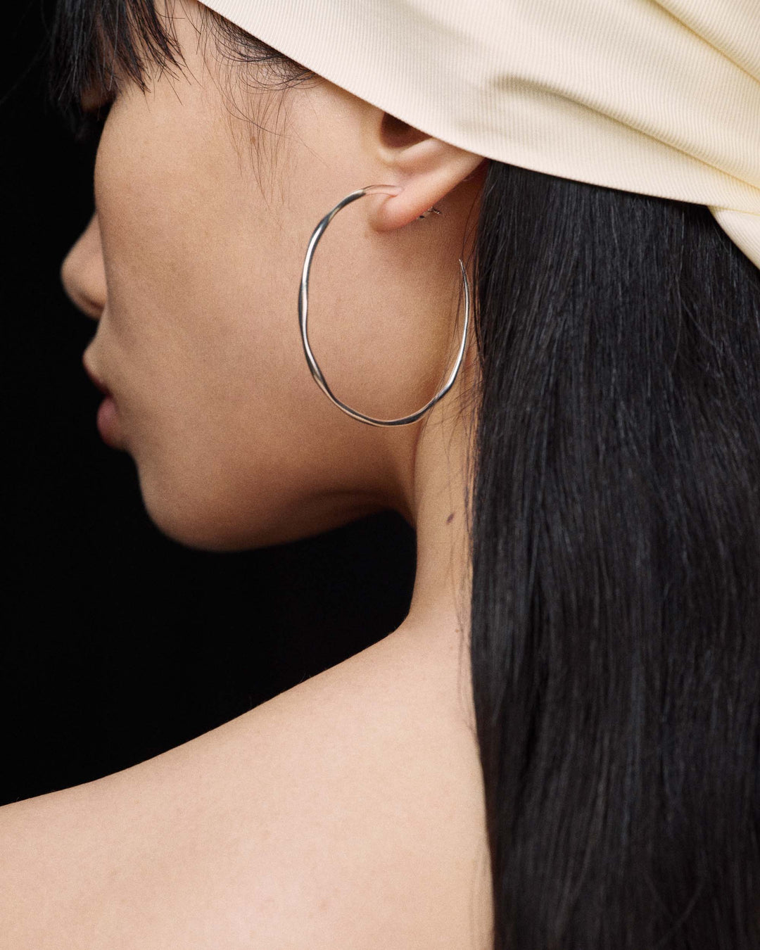Large Squiggle Hoop Earrings