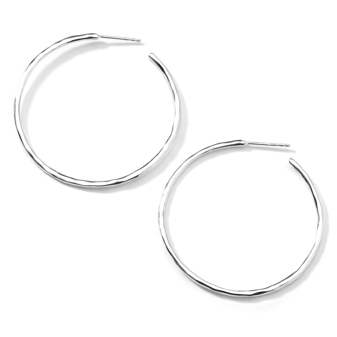 Sterling Silver Medium Squiggle Hoop Earrings - Flat Lay | IPPOLITA