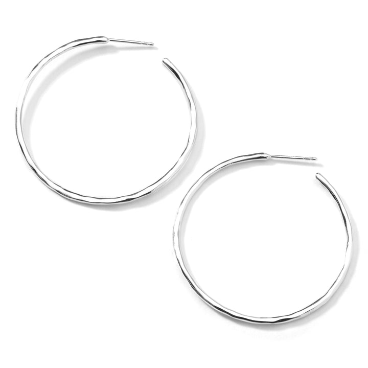 Sterling Silver Medium Squiggle Hoop Earrings - Flat Lay | IPPOLITA