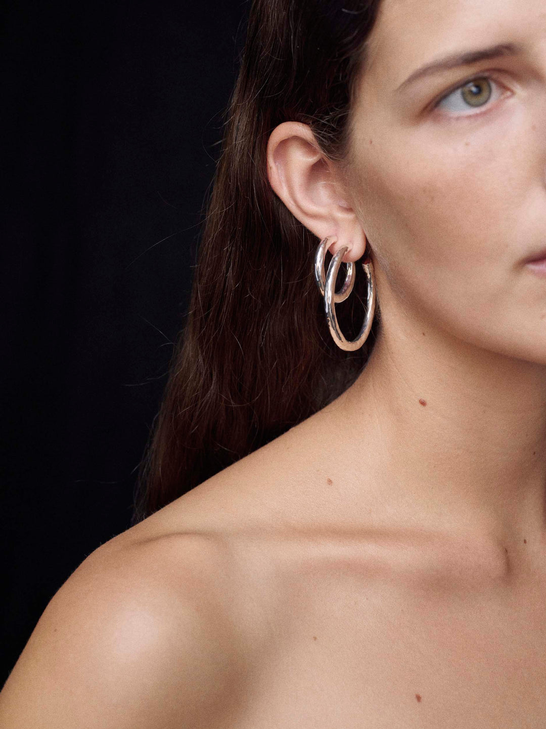Medium Hammered Hoop Earrings