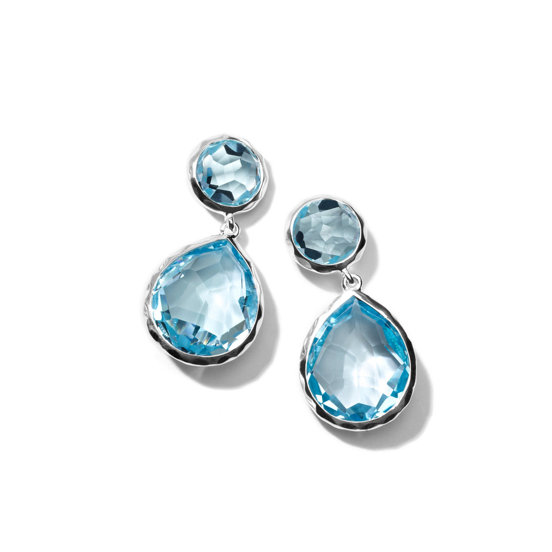 2 Stone Dangle Post Earrings