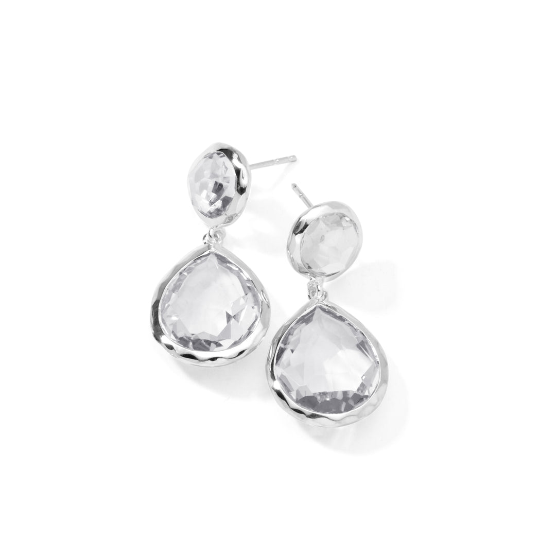 2-Stone Dangle Post Earrings