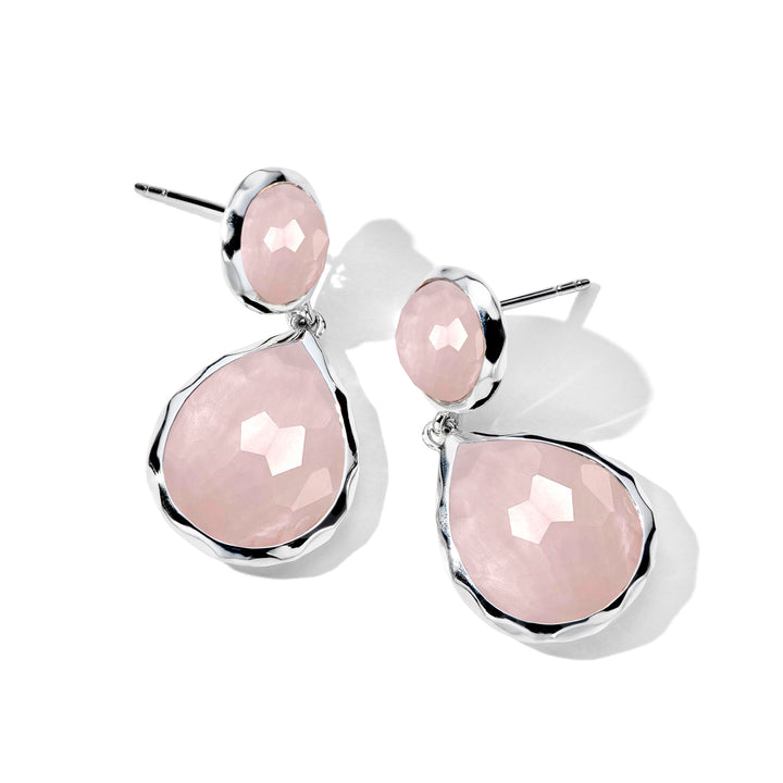 2-Stone Dangle Post Earrings