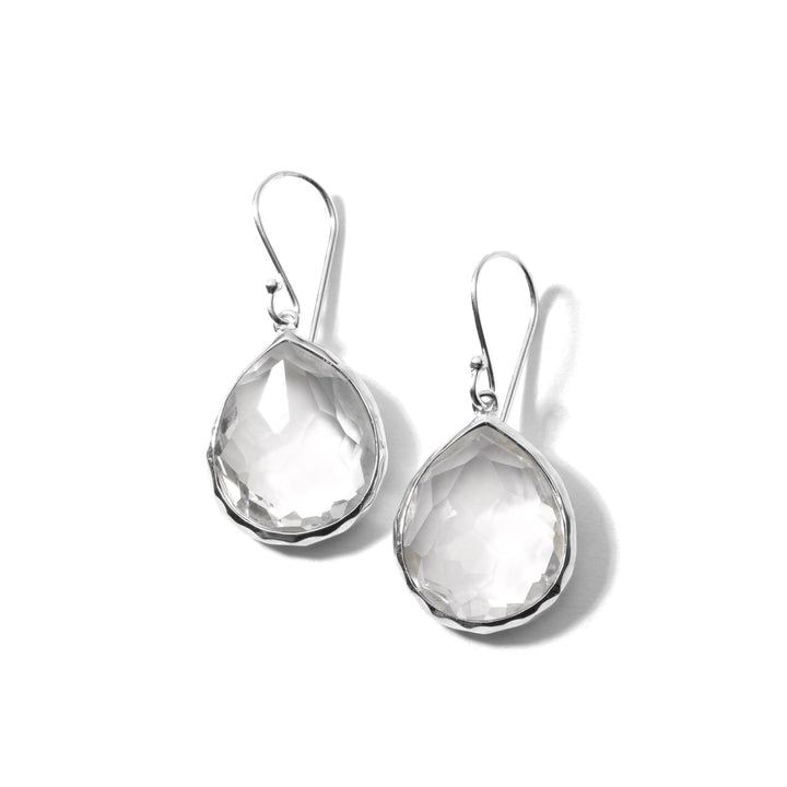 Clear Rock Crystal Sterling Silver Rock Candy Teardrop Earrings - Front View | IPPOLITA