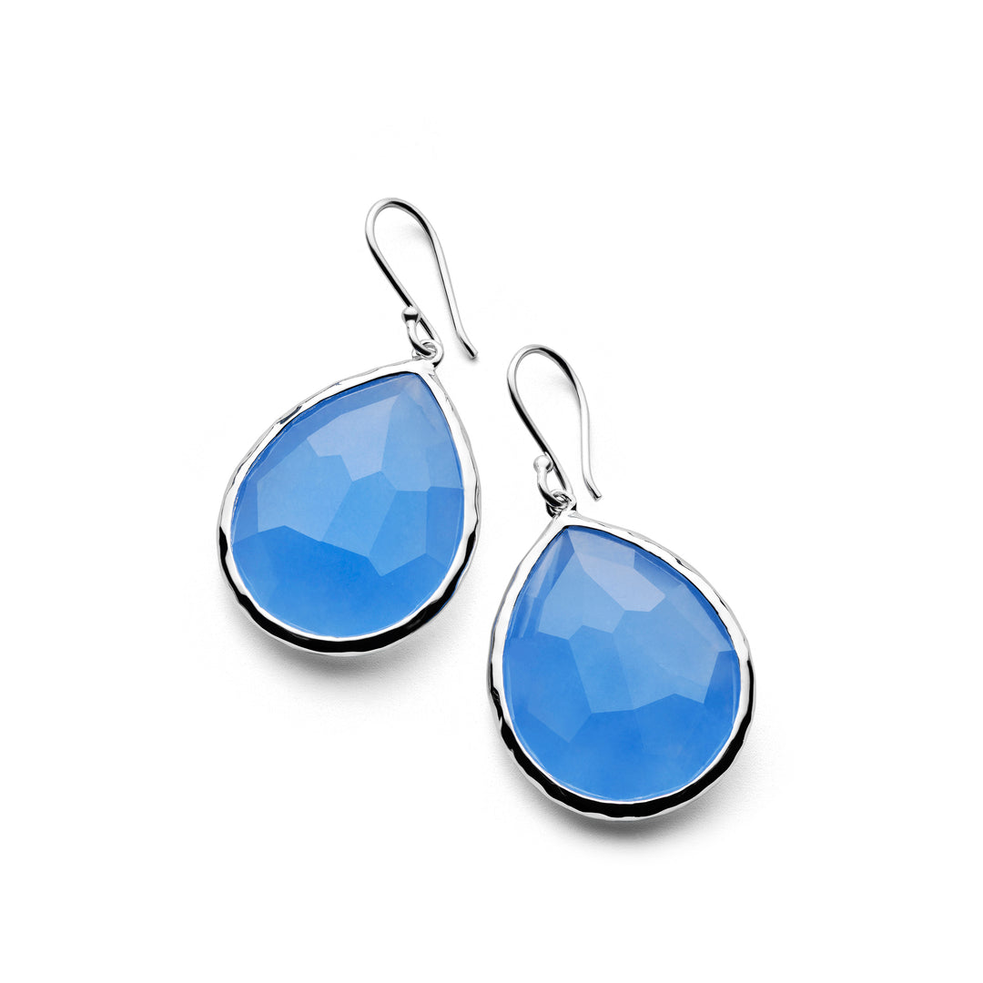 Light Blue Jade Sterling Silver Large Teardrop Earrings - Front View | IPPOLITA