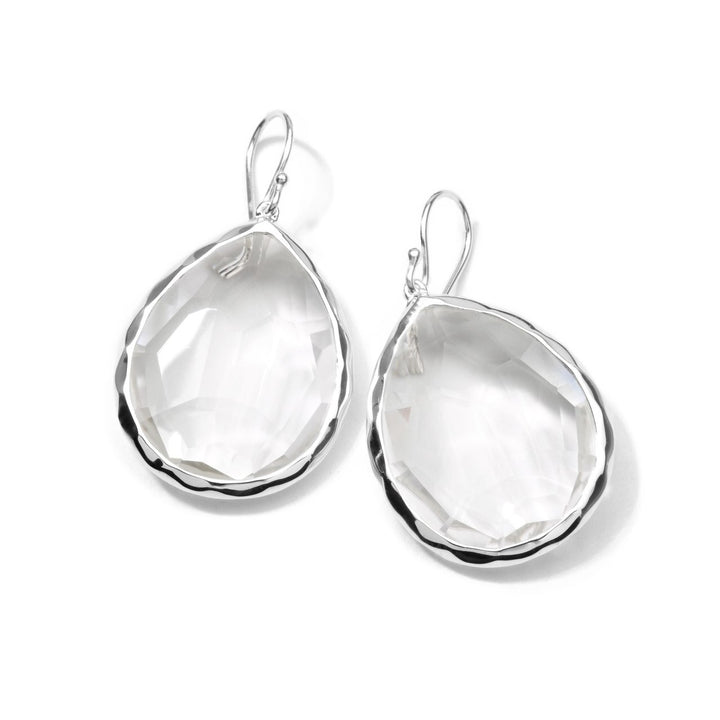 Rock Crystal Sterling Silver Large Teardrop Earrings - Product View | IPPOLITA