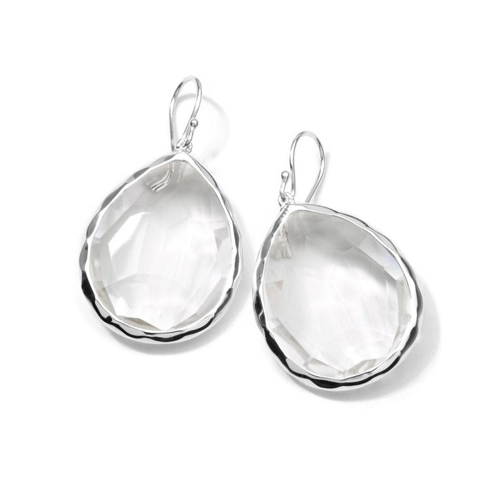 Rock Crystal Sterling Silver Large Teardrop Earrings - Product View | IPPOLITA
