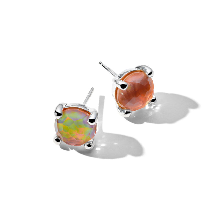 Brown Shell 925 Silver Rock Candy Mini Stud Earrings - Side Detail | IPPOLITA