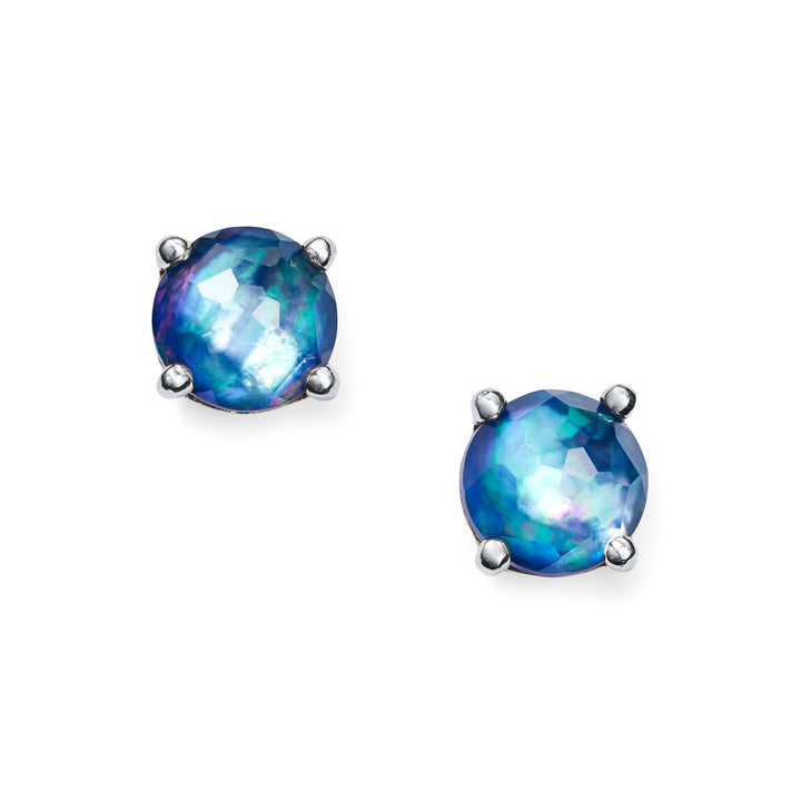 Turquoise Doublet 925 Silver Rock Candy Mini Stud Earrings - Front View | IPPOLITA