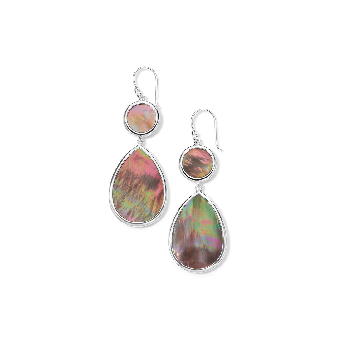 Brown Shell Sterling Silver Rock Candy Dot Teardrop Earrings - Product View | IPPOLITA