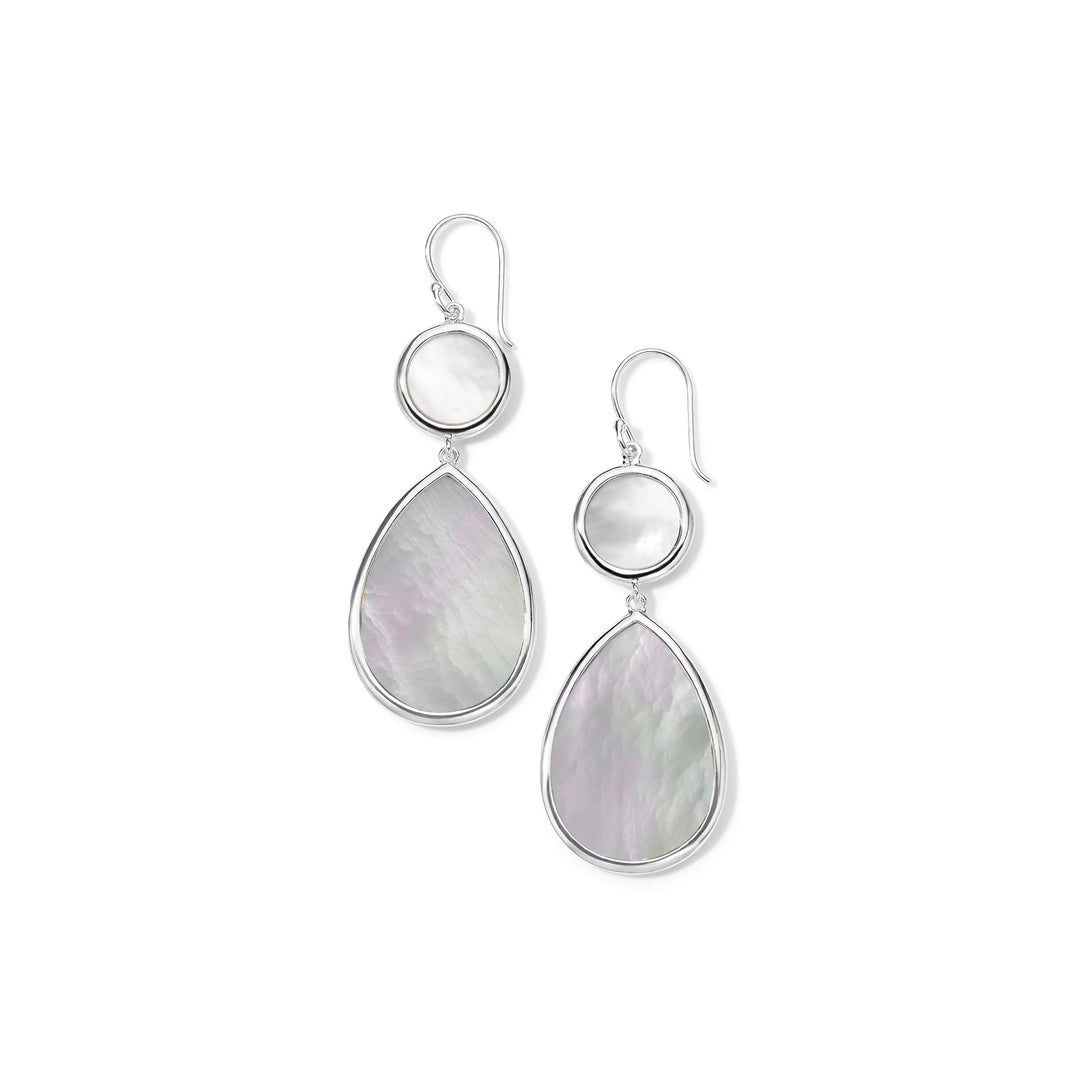 Mother-of-Pearl Sterling Silver Rock Candy Dot Teardrop Earrings - Product View | IPPOLITA