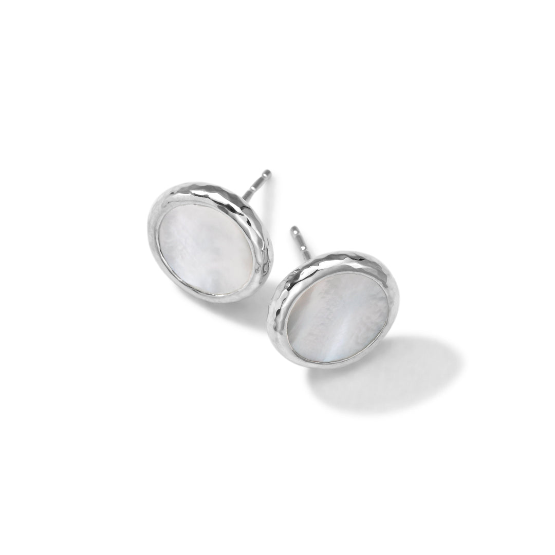 Mother-of-Pearl 925 Silver Small Flat Stud Earrings - Product View | IPPOLITA