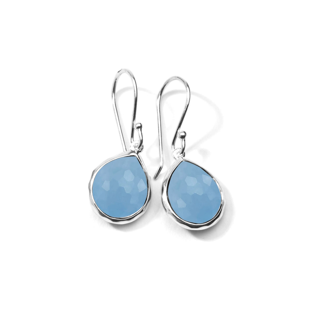 Light Blue Jade 925 Silver Rock Candy Teardrop Earrings - Front View | IPPOLITA
