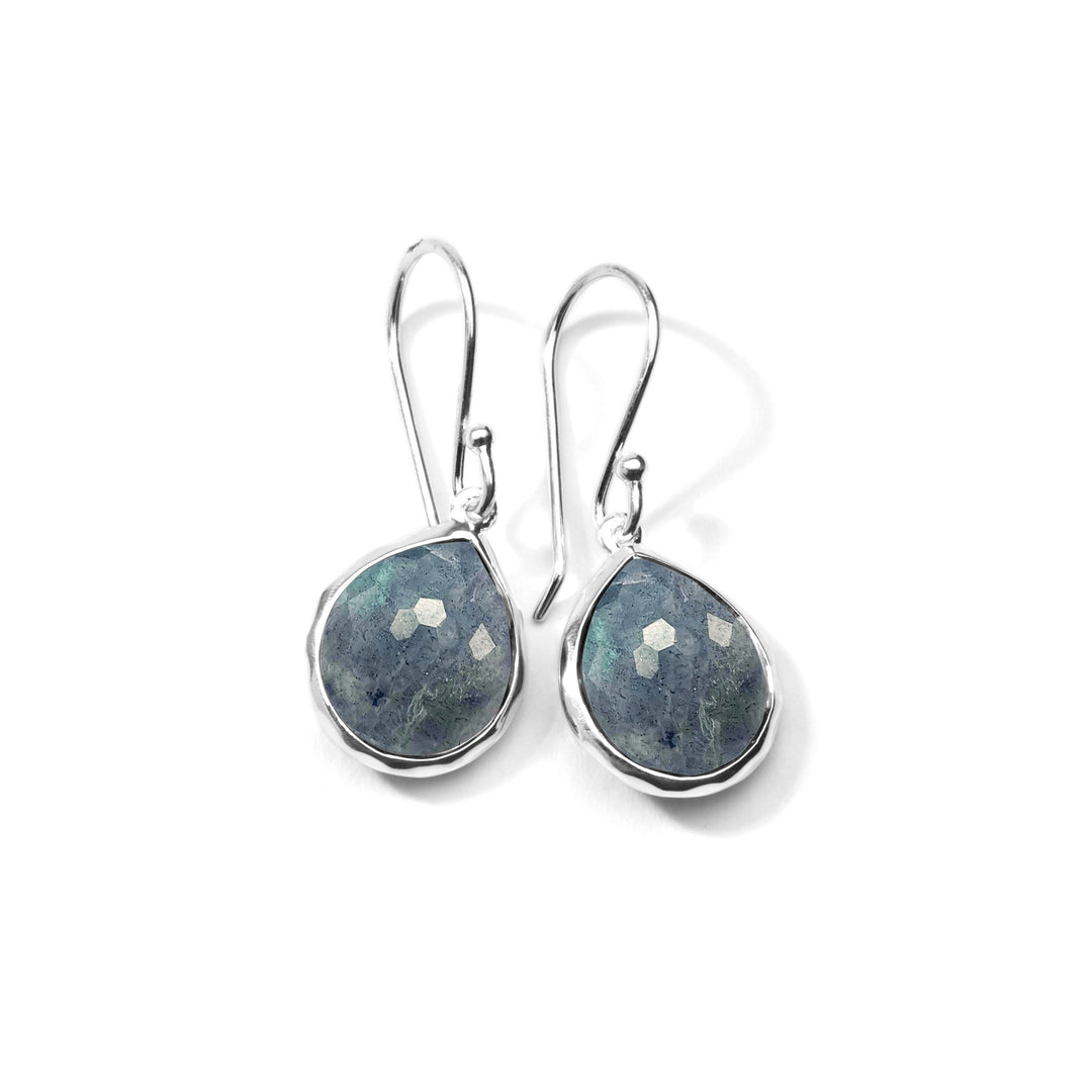 Sterling Silver Labradorite Doublet Teeny Teardrop Earrings - Front View | IPPOLITA