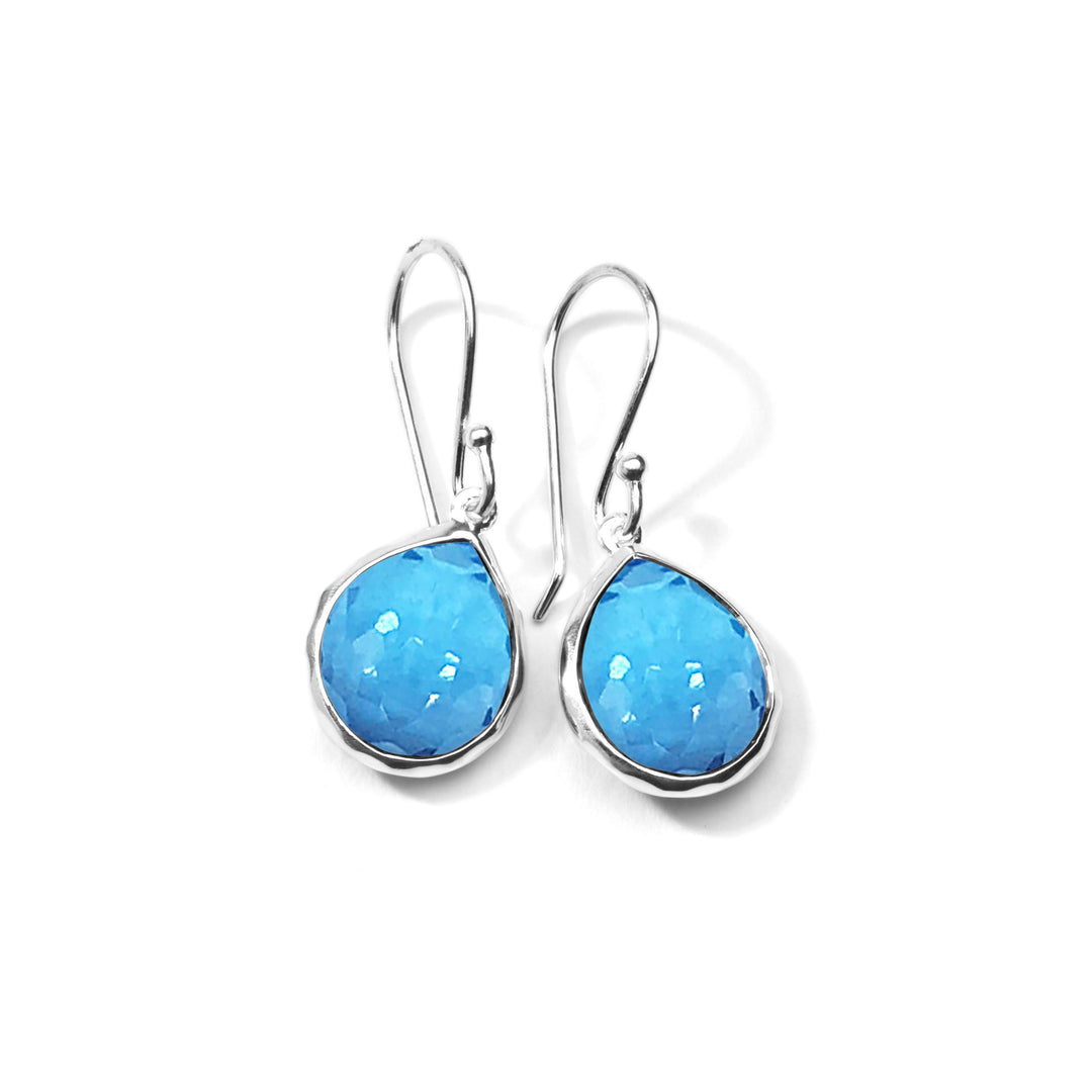 Swiss Blue Topaz Sterling Silver Rock Candy Teardrop Earrings - Front View | IPPOLITA